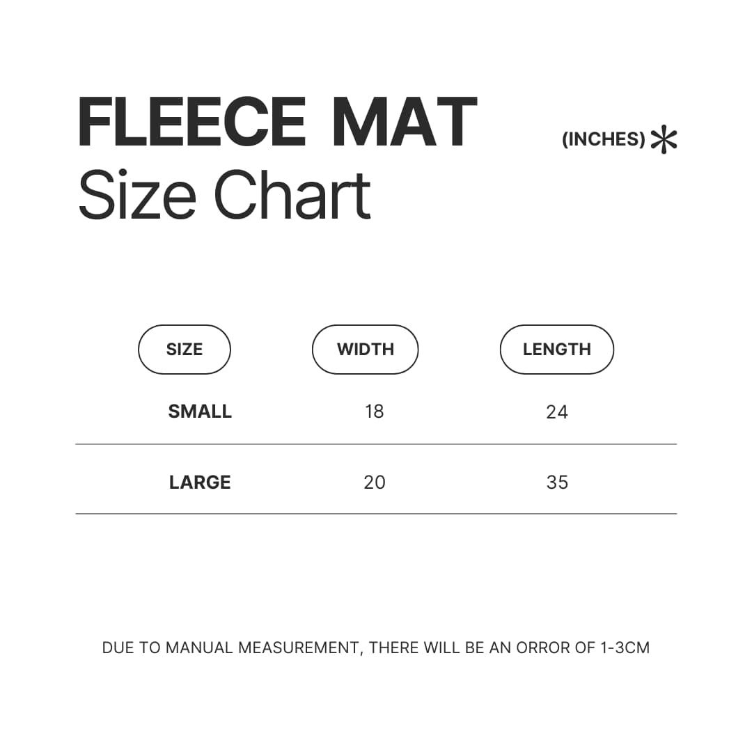 Fleece Mat Size Chart - YuYu Hakusho Merch