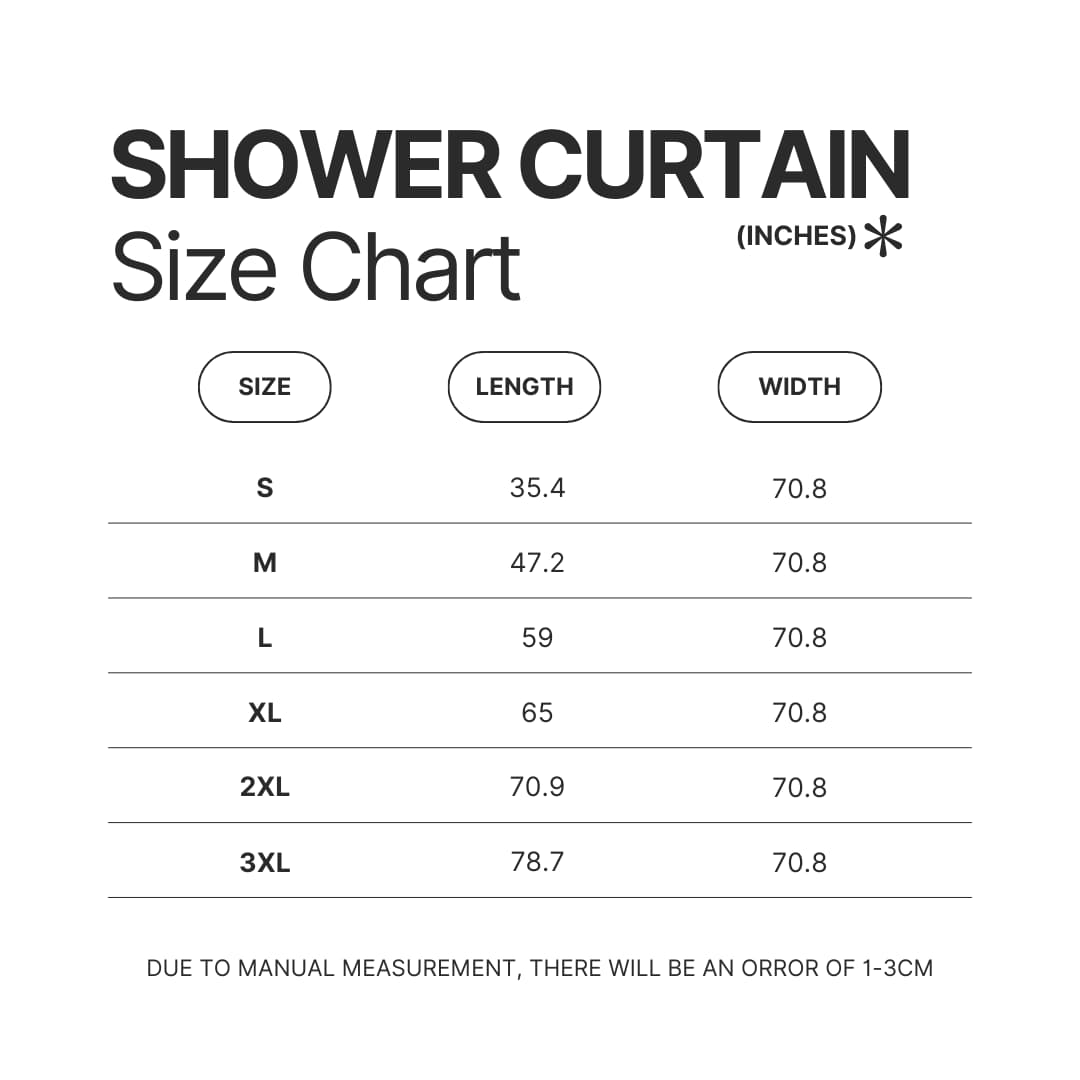 Shower Curtain Size Chart - YuYu Hakusho Merch