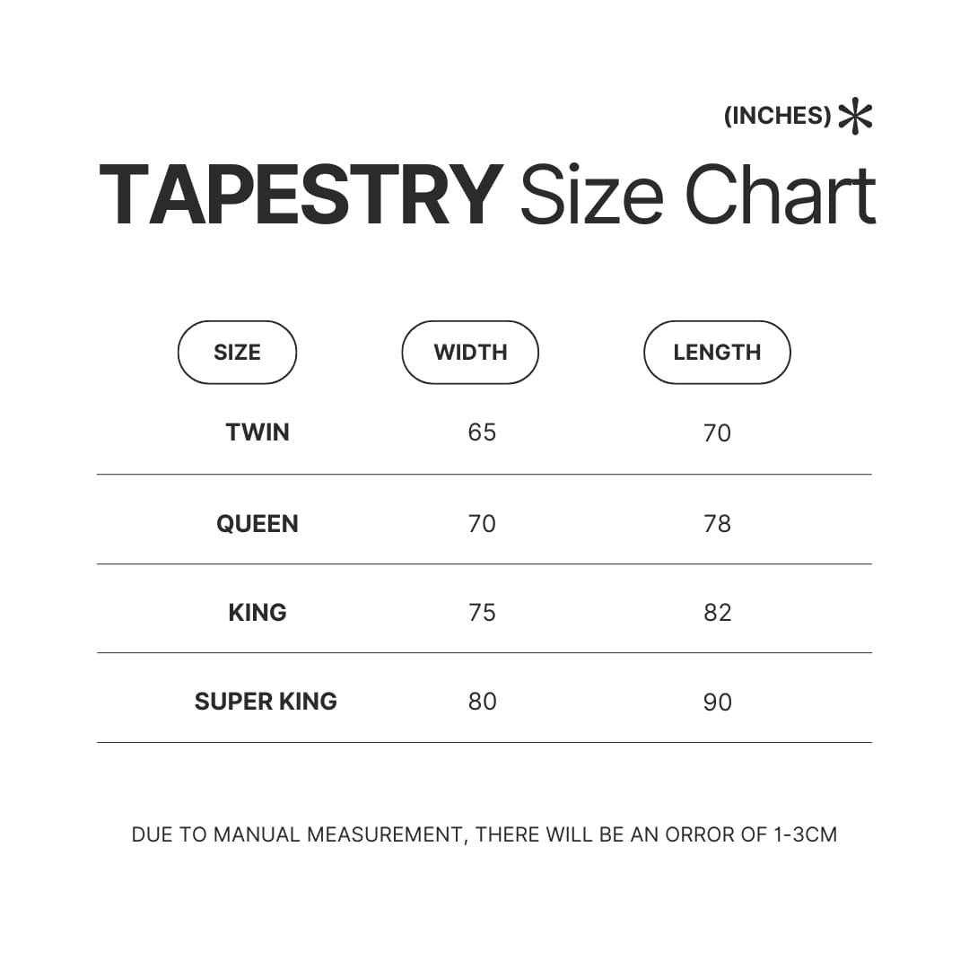 Tapestry Size Chart - YuYu Hakusho Merch