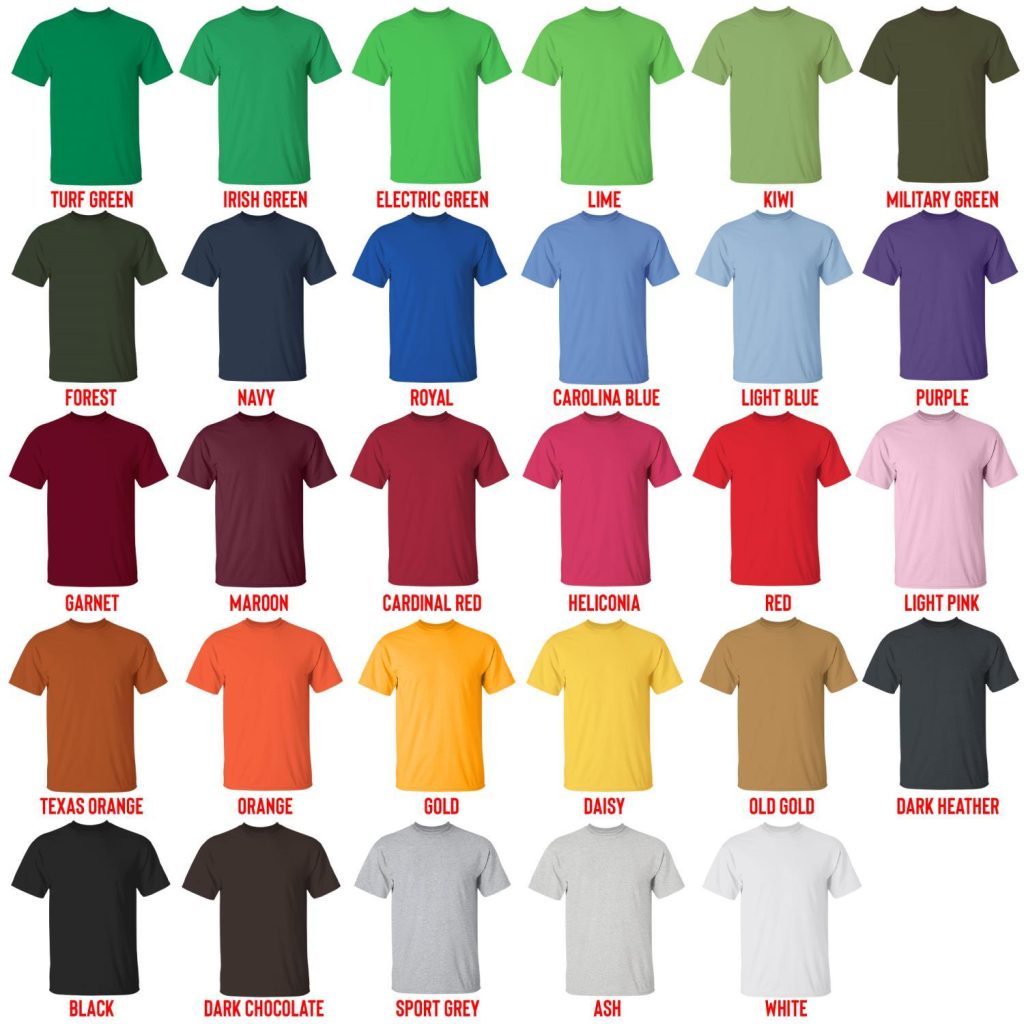 t shirt color chart - YuYu Hakusho Merch